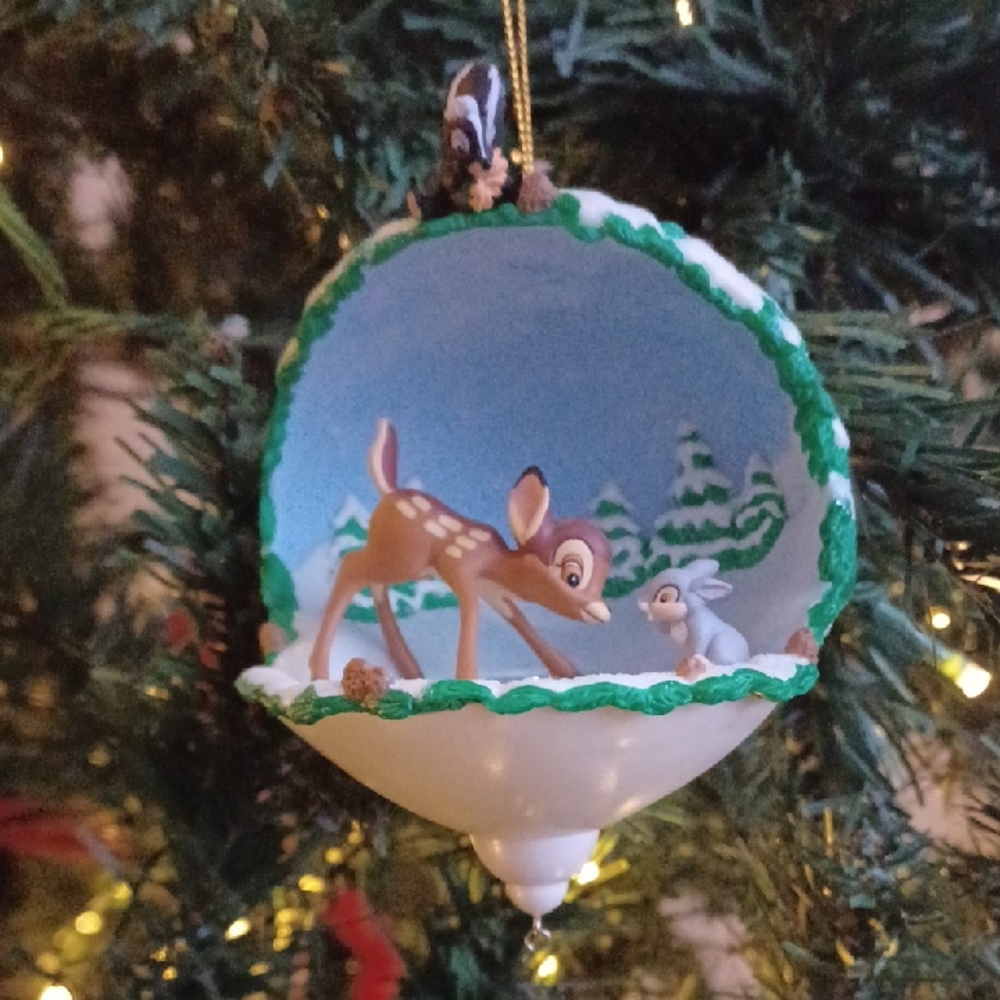 Keepsake Disney Bambi & Thumper Skating Lesson Mirrored Ball Tree Ornament